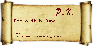 Porkoláb Kund névjegykártya
